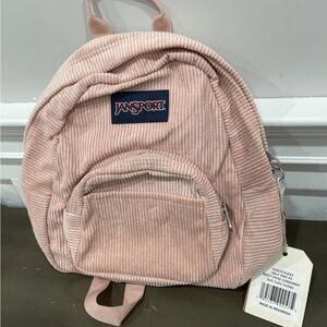 Jansport Pink Corduroy Backpack with Padded Straps